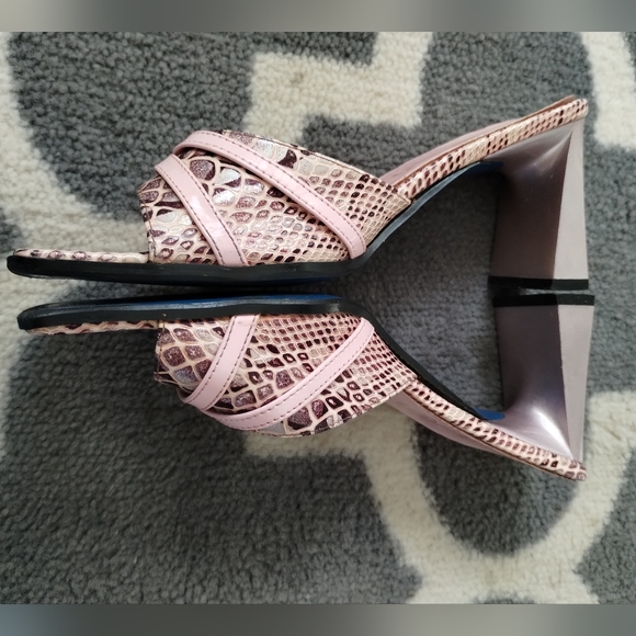 Pink Snake Print Heels - Picture 3 of 8